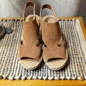 Gentle Souls Tan Suede Espadrille Sandals